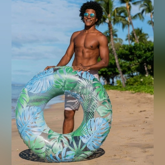 PoolCandy Resort Collection Tropical Palms Jumbo 40" Pool Tube - Picture 2 of 3